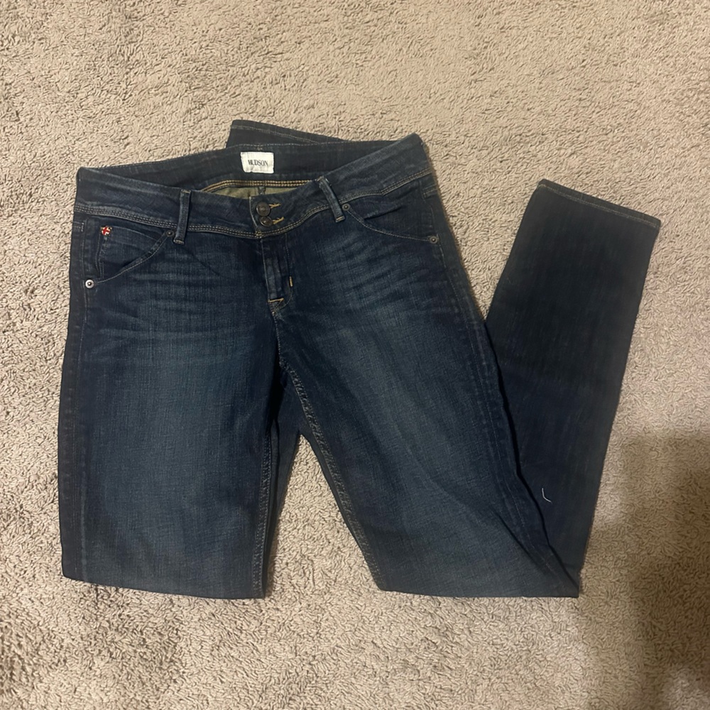 Hudson Jeans Blue Straight-Leg Classic Denim